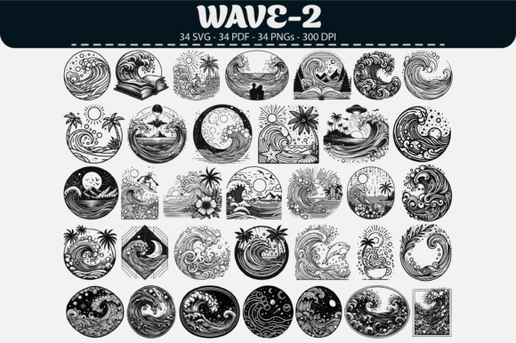 34 Wave Vector Clipart Designs for Creators
