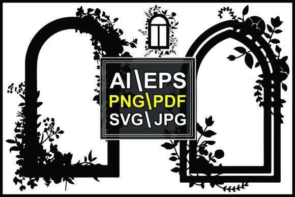 Bringing Botanical Elegance to Life with the Silhouette Window Frame Leafy Vines Arch