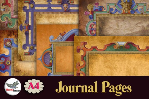 Colorful Cartouche Journal Pages for Creative Projects