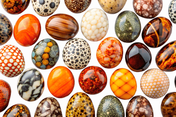 Colorful Exotic Eggs Collection PNG