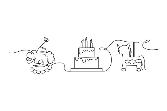 Continuous Line Birthday Celebration: A Modern Design Essential