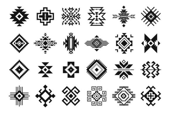 Decoding Tribal Elements: Monochrome Geometric Patterns for Modern Design