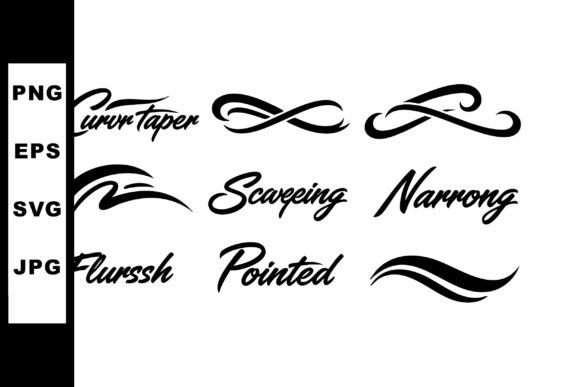Elegant Calligraphy Swashes and Flourishes for D