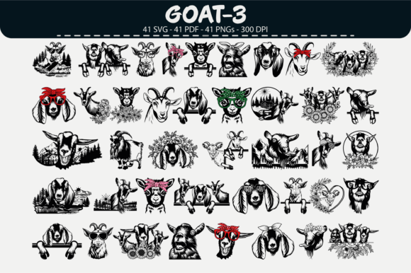 Elevate Designs with 41 Goat Vector Clipart Sets