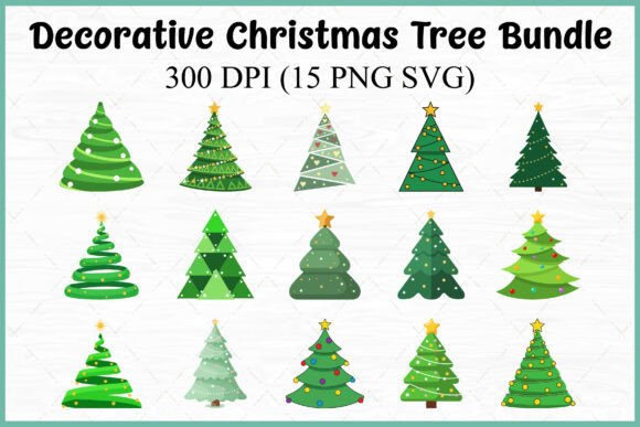 Elevating Holiday Designs with Christmas Trees SVG Vector Clipart PNG