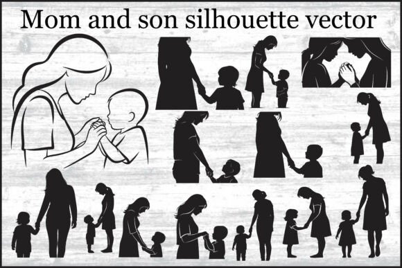 Evaluating the Mother and Son Silhouette Vector Set for Design Projects