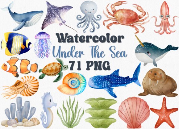 Evaluating Watercolor Under the Sea Clipart for Creative Projects