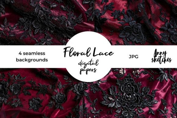 Exploring the Dark Burgundy Red Floral Lace Pattern for Creative Projects