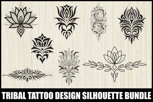 Floral Tribal Tattoo Vector Bundle