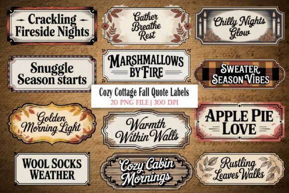 Infusing Autumn Warmth into Your Creative Projects with Cozy Cottage Fall Quote Labels