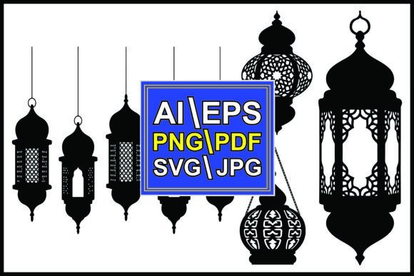 Integrating Silhouette Lanterns Hanging in a Row into Your Creative Workflow