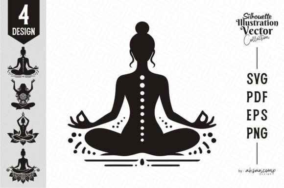 Integrating the Elegant Yoga Silhouette with Lotus into Professional Wellness Designs