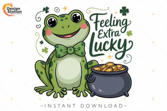 Integrating the Feeling Extra Cute Lucky Frog PNG into Your St. Patrick's Day Production Workflow
