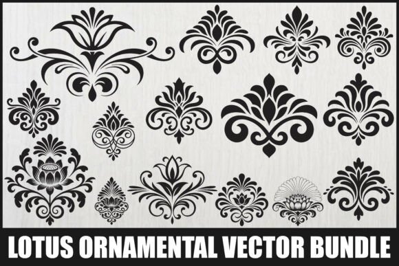 Lotus Ornamental Vector Bundle: Design Essentials