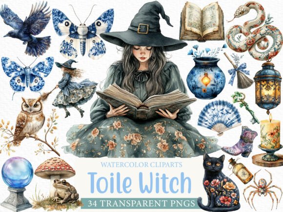 Merging Vintage Elegance with Modern Mysticism: The Rise of the Watercolor Toile Witch Aesthetic