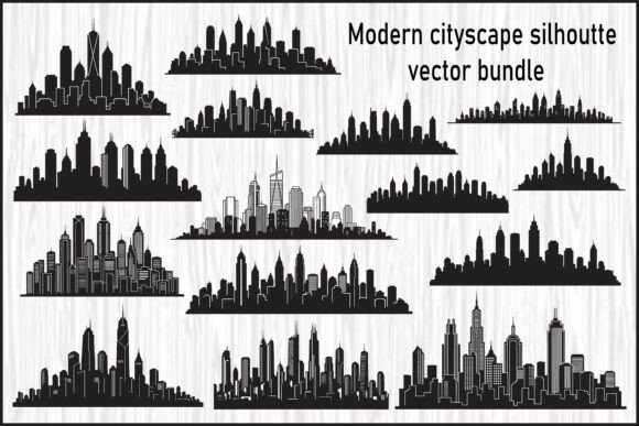 Modern Cityscape Silhouette Vector Bundle Guide