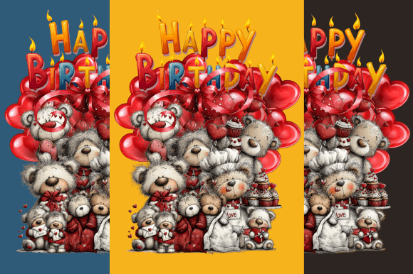 Strategic Visual Planning with Cute Teddy Birthday Clipart