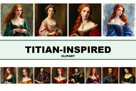 Titian-Inspired Portrait Clipart for Creators