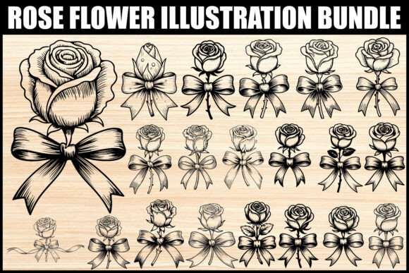 Unlock Timeless Elegance with the Vintage Rose Bow Clipart Collection