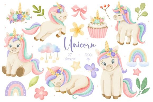 Unlocking Creative Magic with Watercolor Pastel Unicorn Clipart