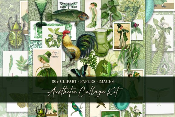 Unlocking Creativity with the Green Aesthetic Collage Kit
